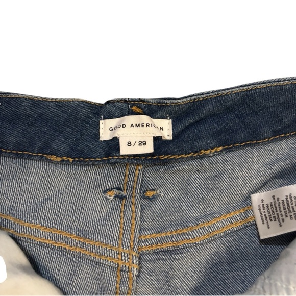 Good American Good Waist Indigo High Rise Step Hem Jeans Blue Size 8/29 - Picture 4 of 10